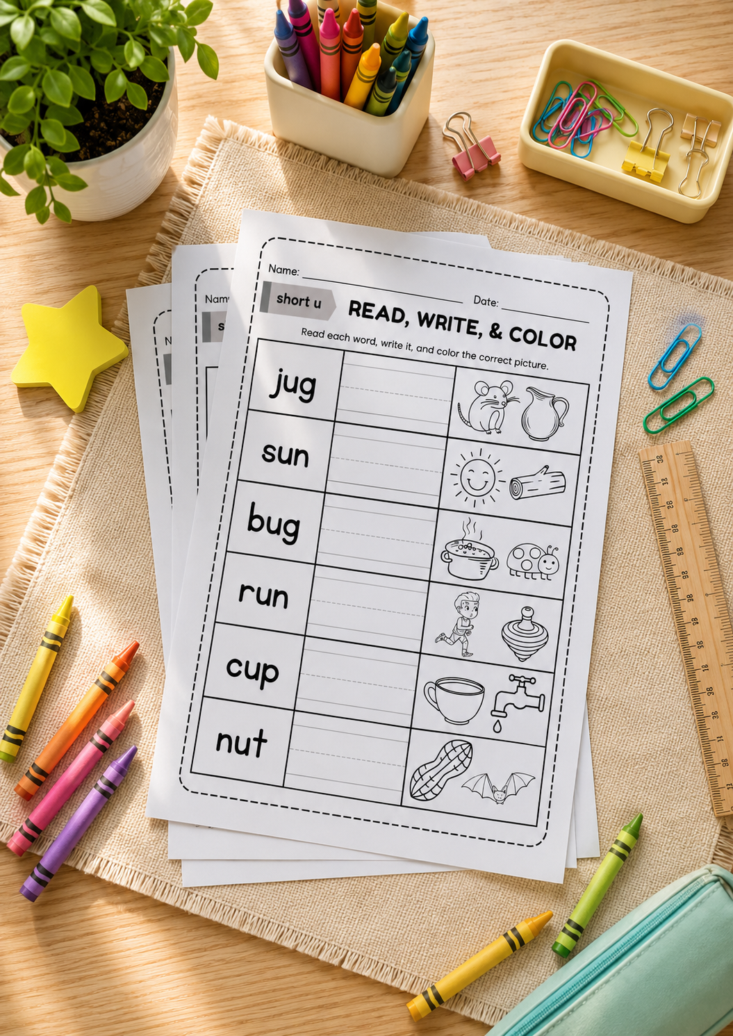 Read more about the article Short /u/ Vowel Worksheets for Early Readers