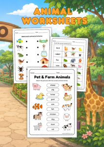 Free printable animal worksheets for preschool and kindergarten